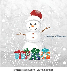 Merry Christmas Santa with snow 