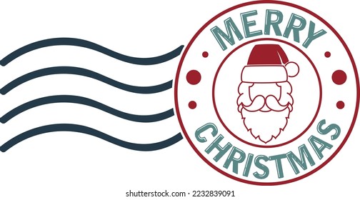 Merry Christmas Santa Stamp eps