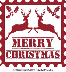 Merry Christmas Santa Stamp eps
