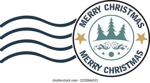 Merry Christmas Santa Stamp eps