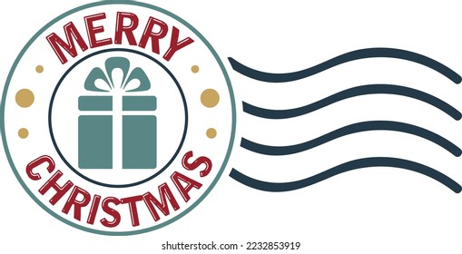 Merry Christmas Santa Stamp eps