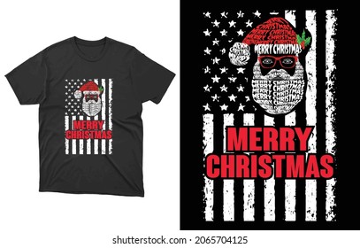 Merry Christmas Santa T-Shirt Vector Design, Cute Santa Claus Shirt, Happy Santa Claus Shirt, Merry Santa Claus Shirt