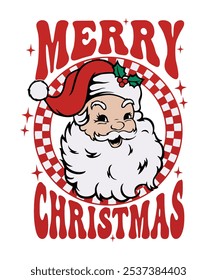 
Merry Christmas Santa Vector, Retro Christmas vector, Santa claus 
vector, Christmas Vibes eps, Santa checkered 
