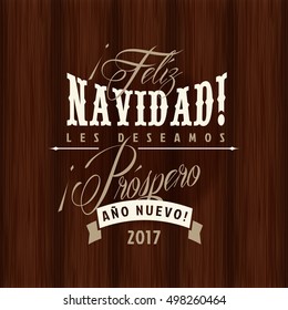merry christmas and satisfied new year logotype pattern of reception cardboard in spanish on antique vector new timber scene that make a difference in your new design feliz navidad happy classic white