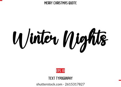 Merry Christmas Saying in Stylish Typography Text Image Winter Nights