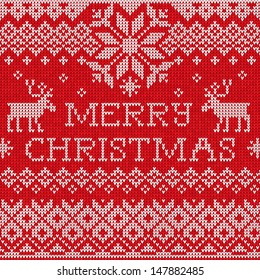 Merry Christmas: Scandinavian style seamless knitted pattern with deers 