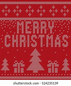 Merry Christmas Scandinavian style seamless knitted pattern