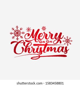 Merry christmas scribble typography art design with white background vector illustration