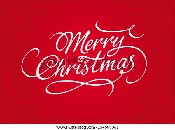 Merry Christmas Script Calligraphic Type Lettering Stock Vector ...