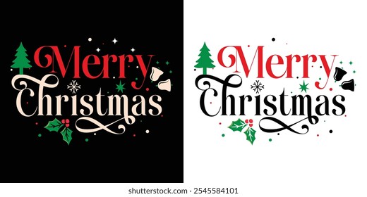 Merry Christmas script calligraphy. Merry christmas hand lettering calligraphy isolated on white background. Merry Christmas script calligraphy. Merry Christmas text. Xmas calligraphy. vector