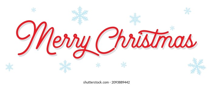 Merry Christmas script calligraphy isolated on white background. Merry Christmas hand lettering. Vector holiday illustration