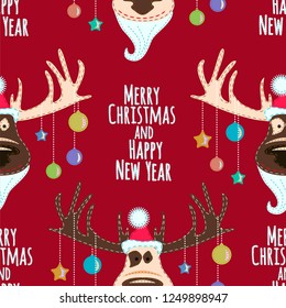Merry Christmas seamless background.Vector illustration.