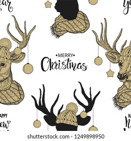 Merry Christmas seamless background.Vector illustration.