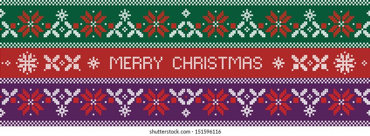 Merry christmas. Seamless nordic pattern. Vector illustration. 