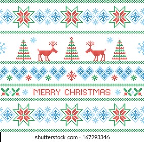 Merry christmas. Seamless nordic pattern. Vector illustration.