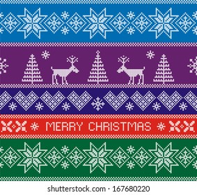 Merry Christmas. Seamless nordic pattern. Vector illustration.