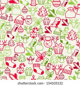 Merry Christmas seamless pattern.