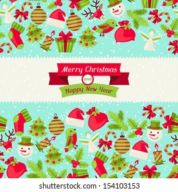 Merry Christmas seamless pattern.