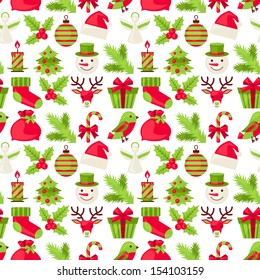 Merry Christmas seamless pattern.