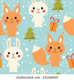 Merry Christmas seamless pattern