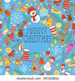 Merry Christmas seamless pattern