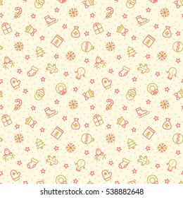 Merry Christmas seamless pattern.