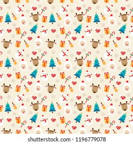 Merry christmas Seamless Pattern Background, Christmas Vector illustration