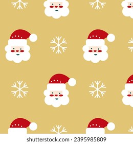 Feliz Navidad, Navidad sin costuras.
Hermosa decoración de Año Nuevo con personajes de Navidad. Panorámica. Ilustración vectorial.