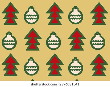 Feliz Navidad, Navidad sin costuras.
Hermosa decoración de Año Nuevo con personajes de Navidad. Panorámica. Ilustración vectorial.