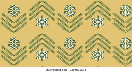 Feliz Navidad, Navidad sin costuras.
Hermosa decoración de Año Nuevo con personajes de Navidad. Panorámica. Ilustración vectorial.