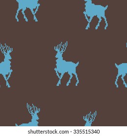 Merry Christmas seamless pattern with deers