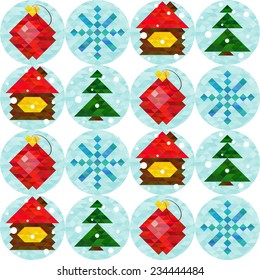 Merry Christmas seamless pattern, happy new year. Vector illustration