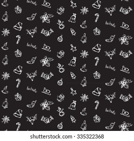 Merry Christmas seamless pattern. Happy new year ornament. Winter holiday background. Vector