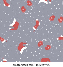 Merry Christmas seamless pattern. Holiday pattern.