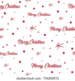 Merry Christmas seamless pattern. Minimal elements on the white background.