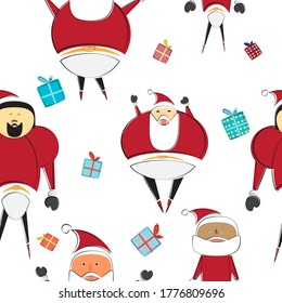 Feliz Navidad sin fisuras. Santa Claus de fondo blanco.	
