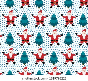 Merry Christmas seamless pattern with Santa Claus,in vector esp10