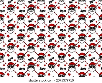 Merry Christmas seamless pattern. Santa Claus background. design for pillow, print, fashion, clothing, fabric, gift wrap. vector.
