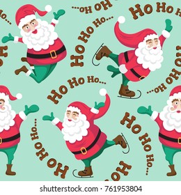 Merry Christmas seamless pattern with Santa Claus!