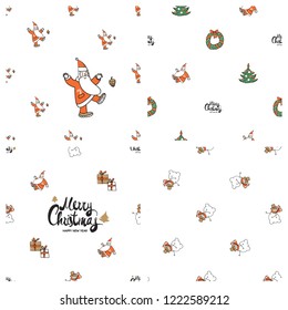 Merry Christmas seamless pattern set.