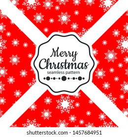 Merry Christmas!
Seamless pattern of snowflakes on a red background.