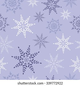 Merry Christmas seamless pattern with snowflakes