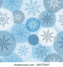 Merry Christmas seamless pattern with snowflakes