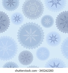 Merry Christmas seamless pattern with snowflakes