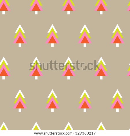 Merry Christmas seamless pattern. Christmas tree. Vector illustration