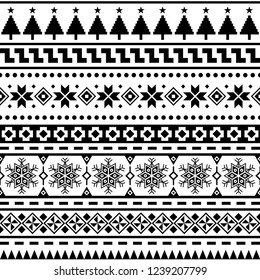 Merry Christmas Seamless Pattern Vector. Xmas Aztec shape and geometry design tribal. Aztec, Inca, Egypt, Indian, Scandinavian, Gypsy, Mexican, folk tradition ornament