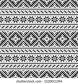 Merry Christmas Seamless Pattern Vector. Xmas Aztec shape and geometry design tribal. Aztec, Inca, Egypt, Indian, Scandinavian, Gypsy, Mexican, folk tradition ornament