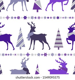 Merry Christmas seamless pattern. Vector illustration.