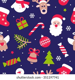 Merry Christmas Seamless Pattern For Wrapping Paper