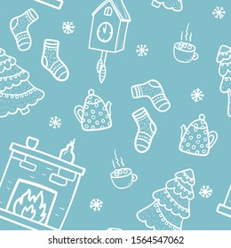 Merry Christmas seamless pattern for your design. Vector illustration